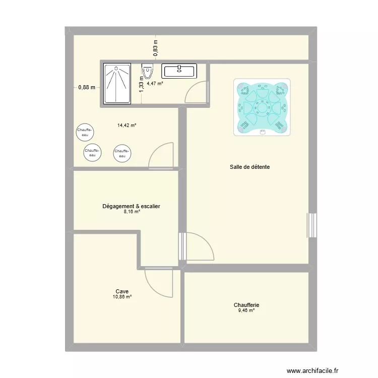 Plan 1er. Plan de 6 Pièces et 72 m² Plan 1er. Plan de 6 Pièces et 72 m²