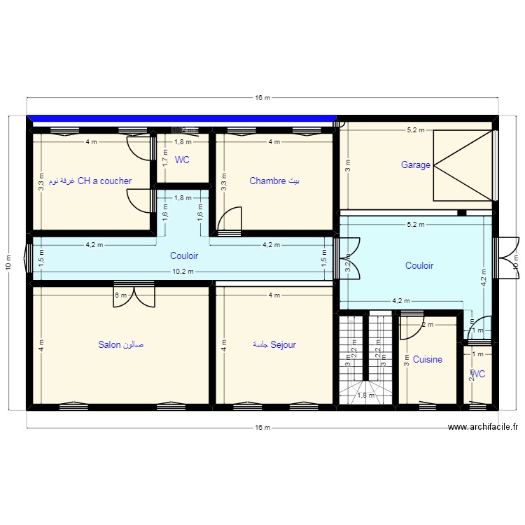 PLAN 16X10 Client 49 02 10 10. Plan de 12 pièces et 136 m2