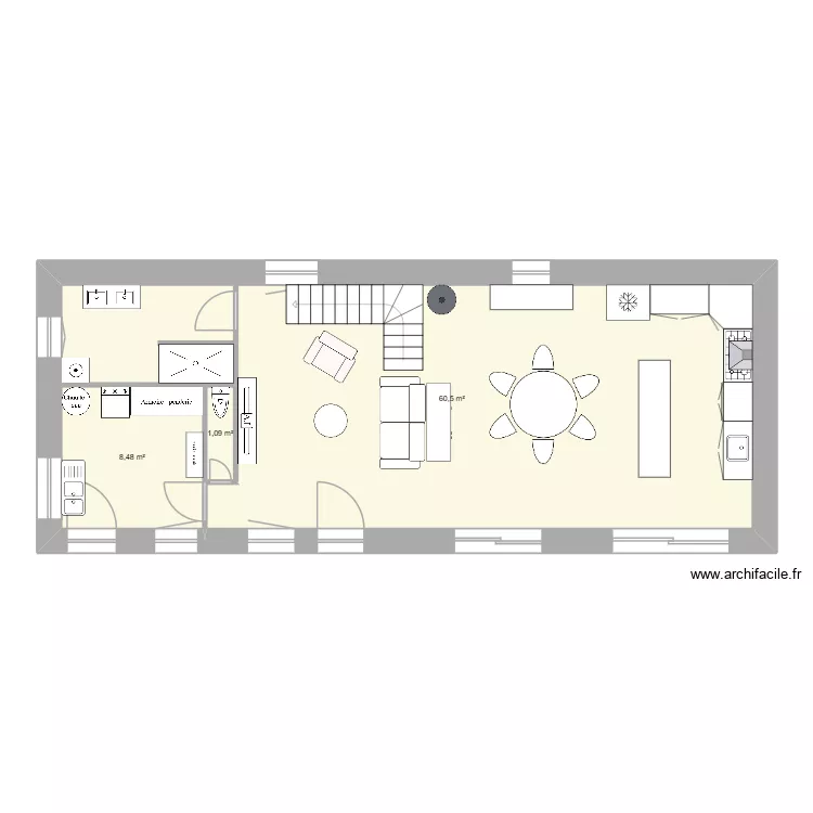 maison. Plan de 3  et 70 m²