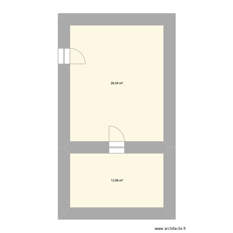 sous_sol_sommier. Plan de 2 pièces et 43 m2