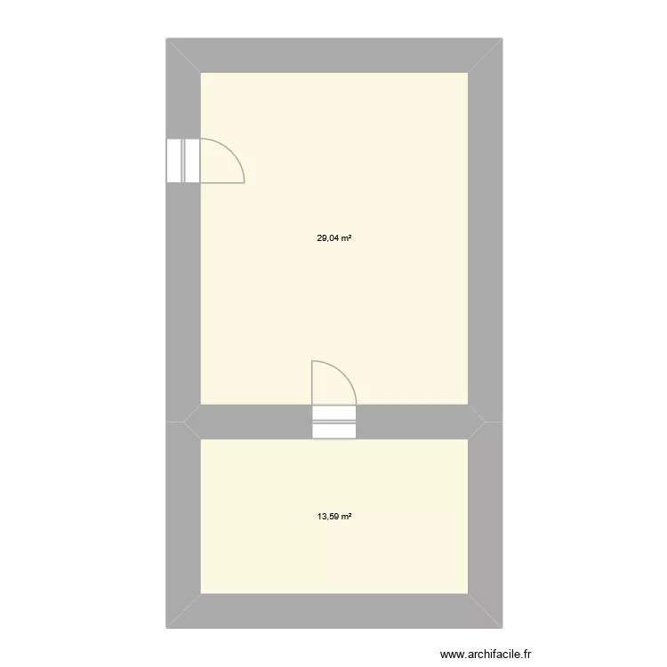 sous_sol_sommier. Plan de 2  et 43 m²