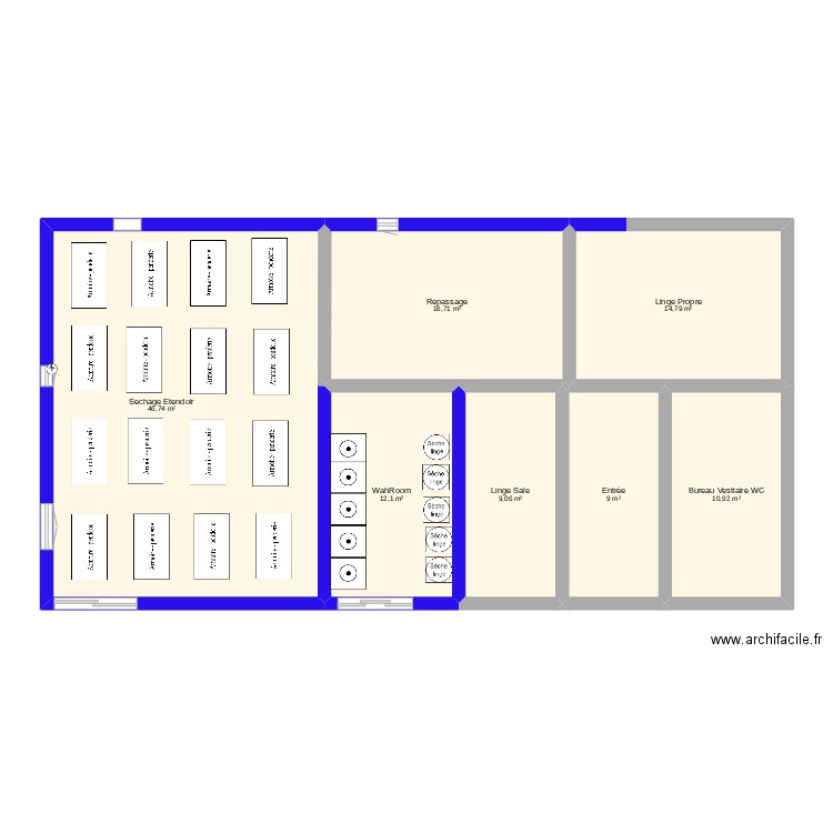 La Petite Mandarine. Plan de 7 pièces et 119 m2