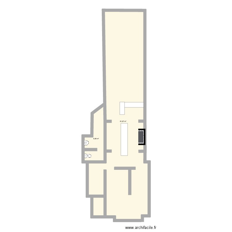 Rajasthan. Plan de 2 pièces et 89 m2