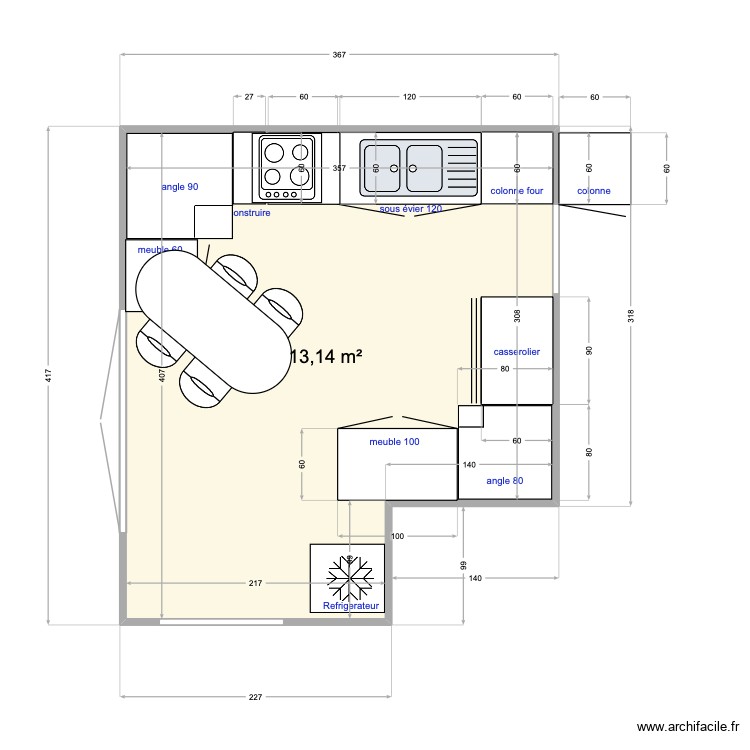 CUISINE RUY n&deg; 2. Plan de 0 pièce et 0 m2