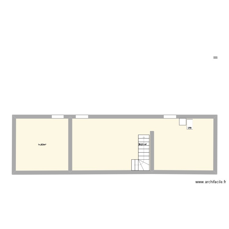 RDC LONGUENESSE. Plan de 2 pièces et 54 m2