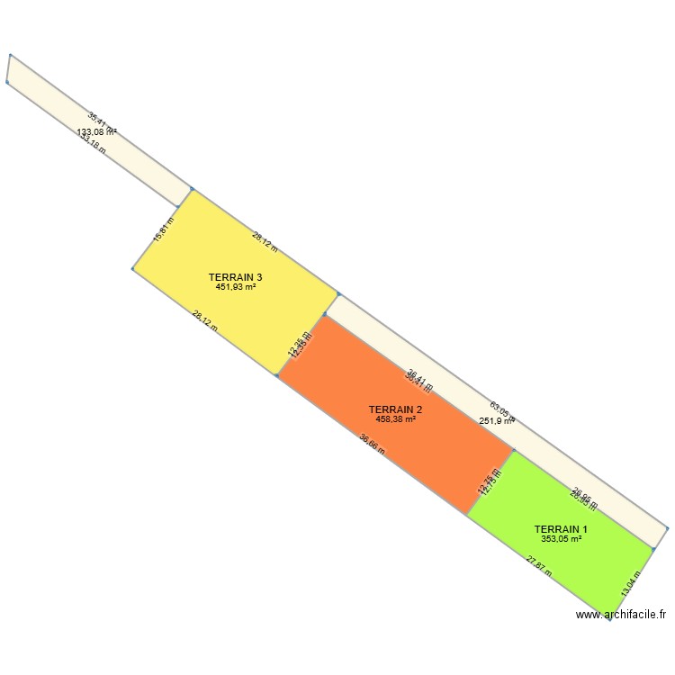 PLAN TERRAIN TOURN EFEUILLE 2. Plan de 5 pièces et 1648 m2