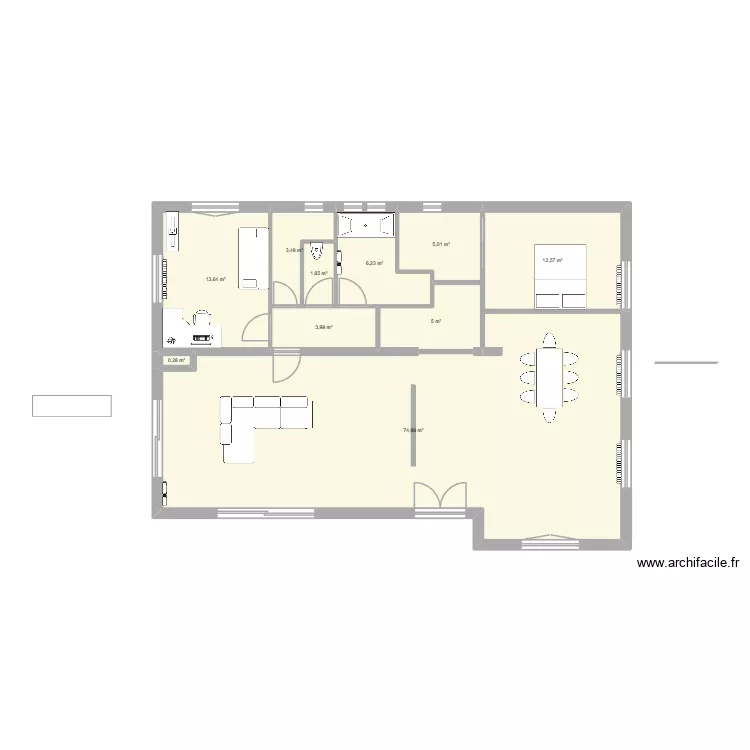 maison etage. Plan de 10 pièces et 127 m²
