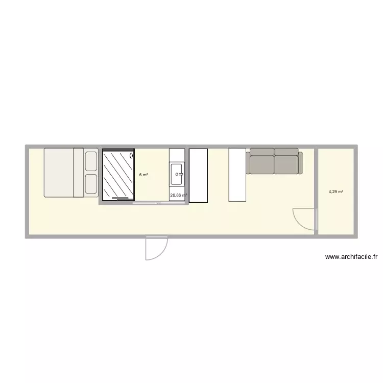 CK7. Plan de 3 Pièces et 37 m²