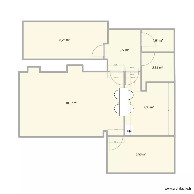 appartement. Plan de 7  et 49 m²