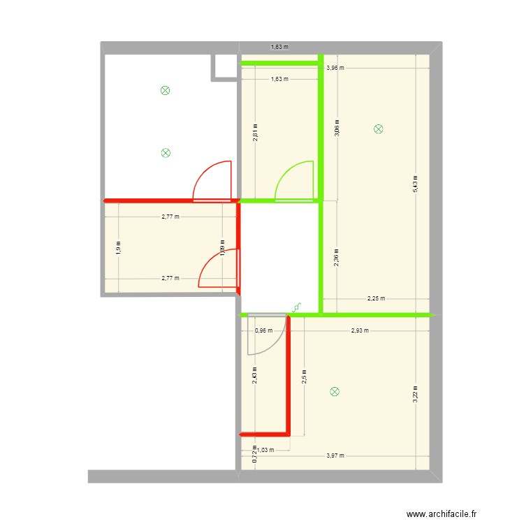 Projet Luzan Talence. Plan de 5 pièces et 35 m2