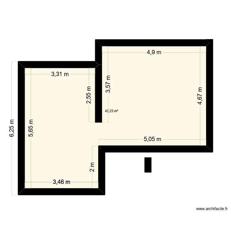 Plan architecture 4.7. Plan de 1  et 42 m²