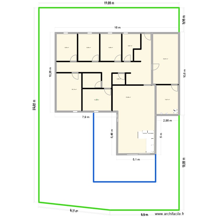 maison. Plan de 10 pièces et 172 m2