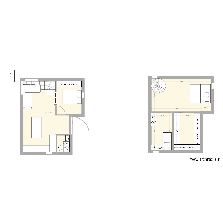 Appartement Villeurbanne. Plan de 3 pièces et 70 m2