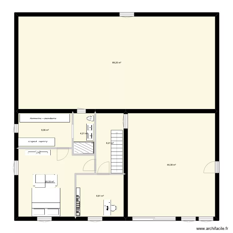 maison h&eacute;singue 2etages tour. Plan de 