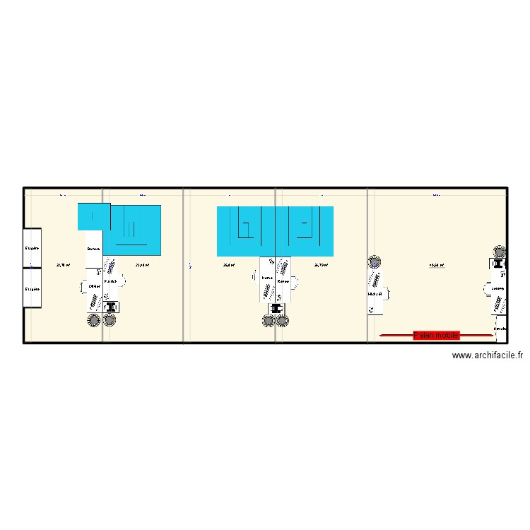 Plan contrôle 01. Plan de 5 pièces et 140 m2