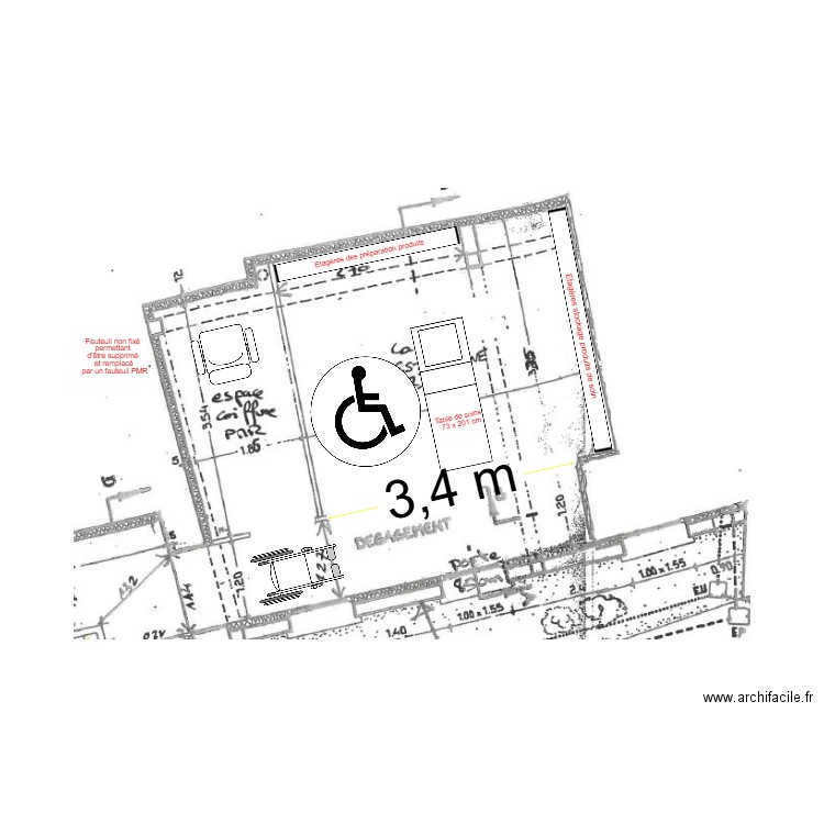 Beauty Spa salle coiffure + soin rdc. Plan de 0 pièce et 0 m2