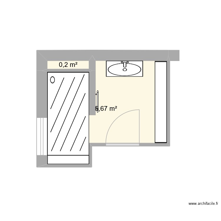 dupond magesq. Plan de 2 pièces et 6 m2