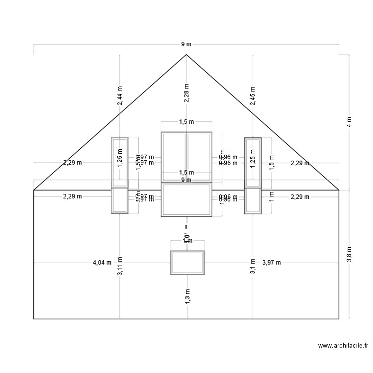 Pignon Ouest Bât 2. Plan de 0 pièce et 0 m2