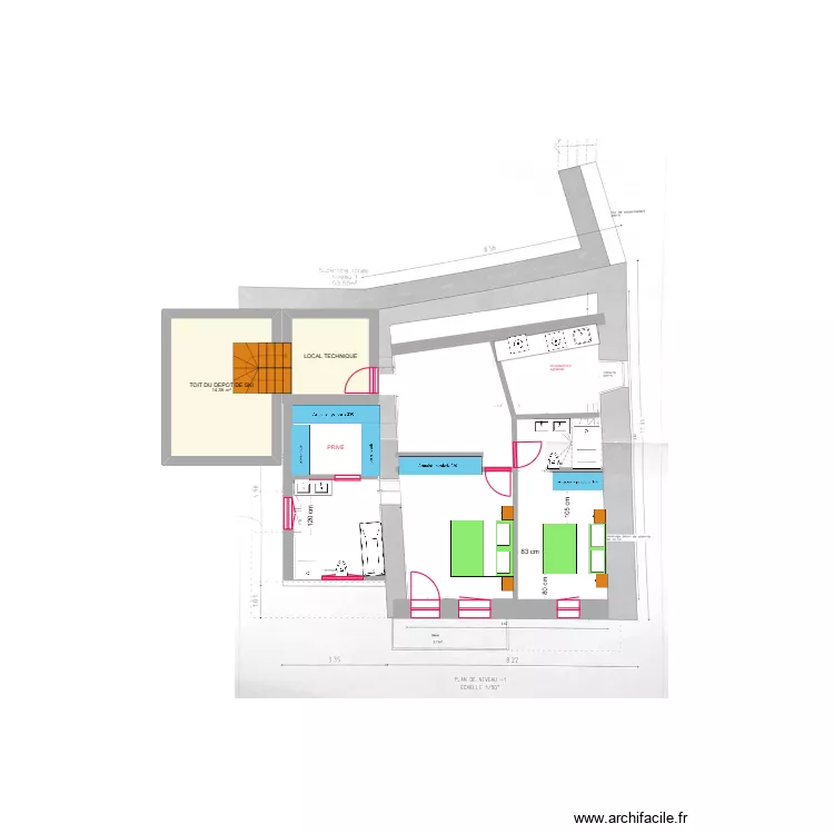 LE CHATELARD MOYEN  2 ESC DEPLACE. Plan de 