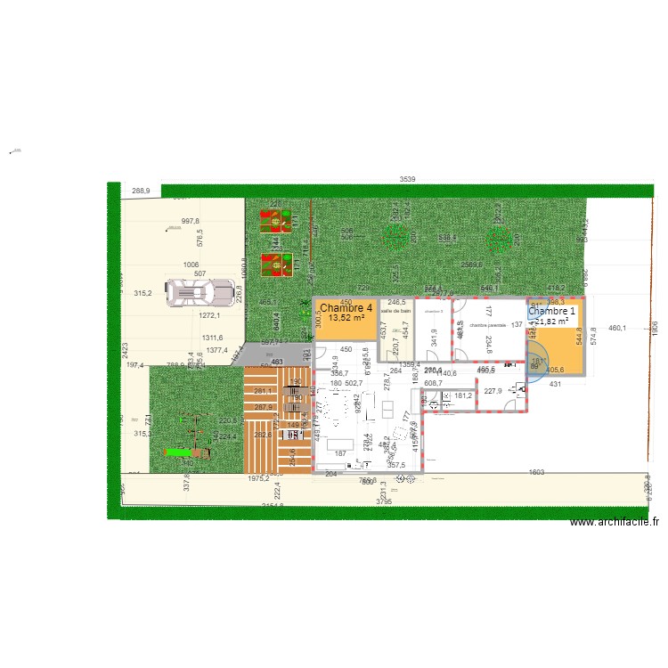 plan extension 1. Plan de 4 pièces et 30 m2