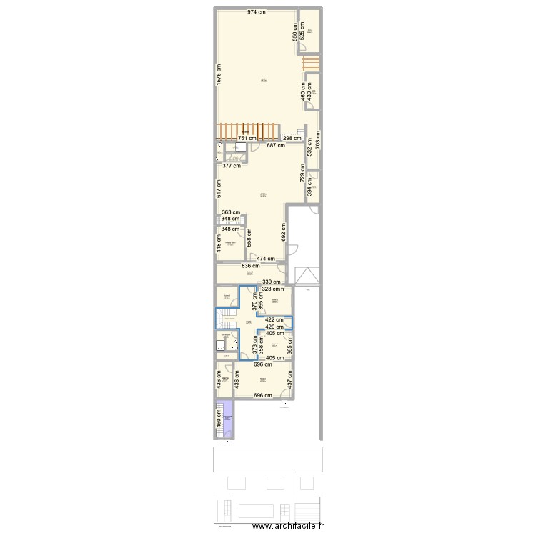 Boulangerie actuelle. Plan de 31 pièces et 657 m2