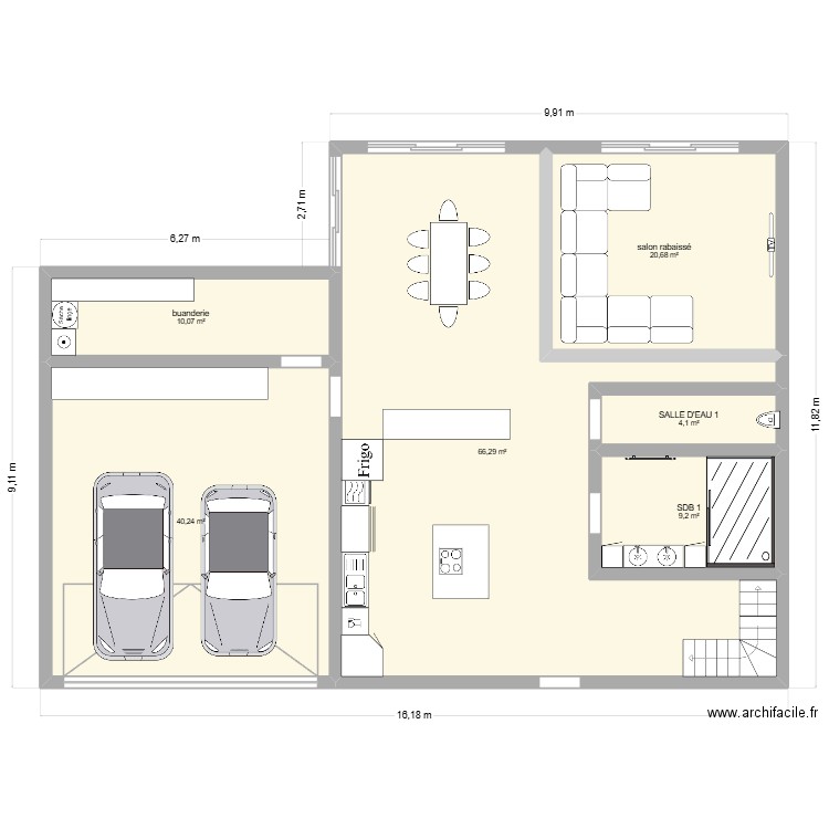 etage 1. Plan de 6 pièces et 151 m2