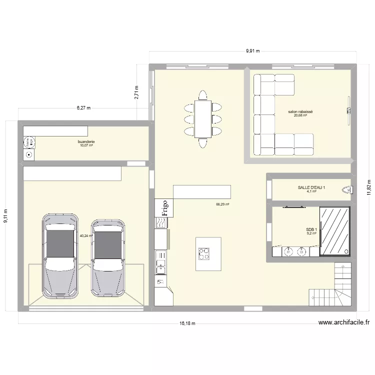 etage 1. Plan de 6 pièces et 151 m²