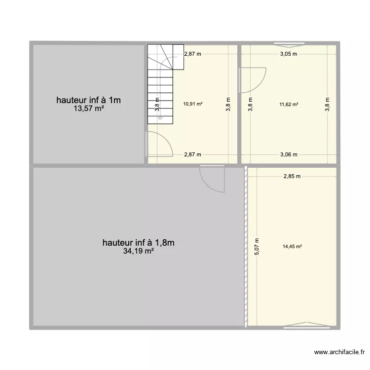 Plan &eacute;tage RG. Plan de 0 pièce et 0 m2