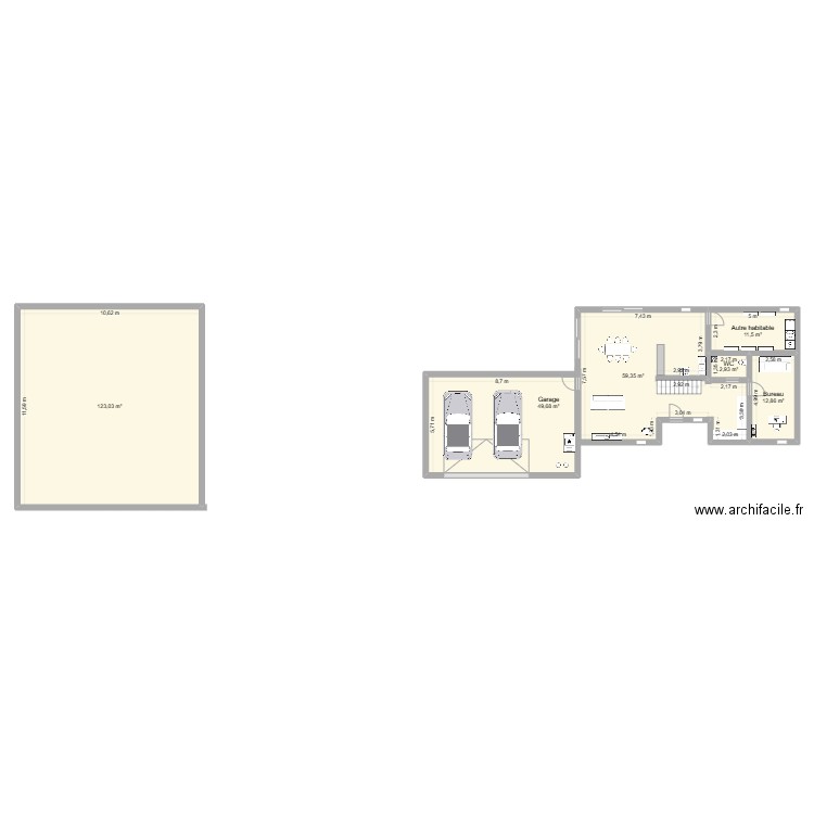 MI 1. Plan de 6 pièces et 259 m2