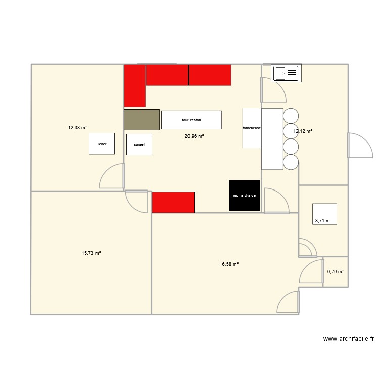 vougy etage. Plan de 7 pièces et 82 m2