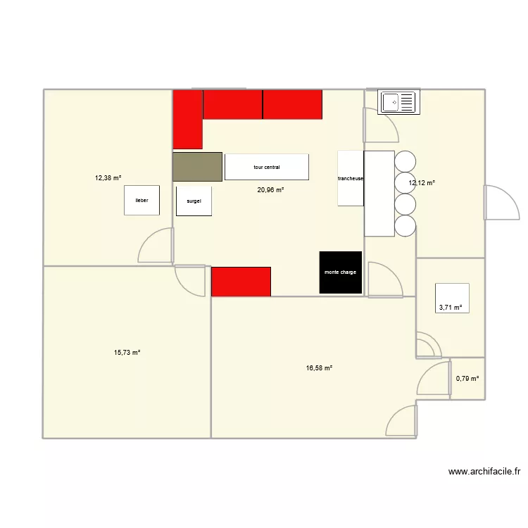 vougy etage. Plan de 7 pièces et 82 m²