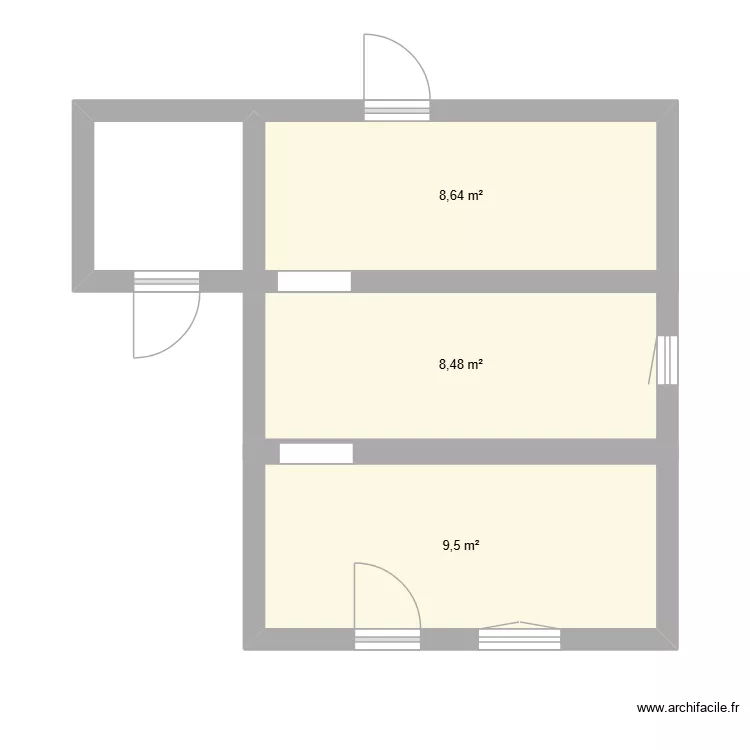 Maisonnette. Plan de 3  et 27 m²