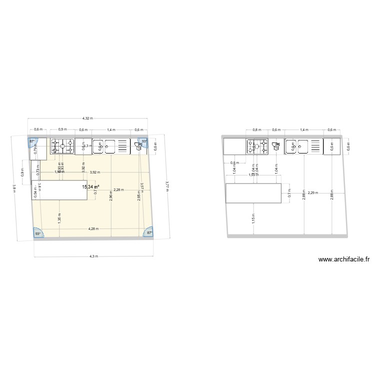 cuisine salle des f&ecirc;tes. Plan de 0 pièce et 0 m2
