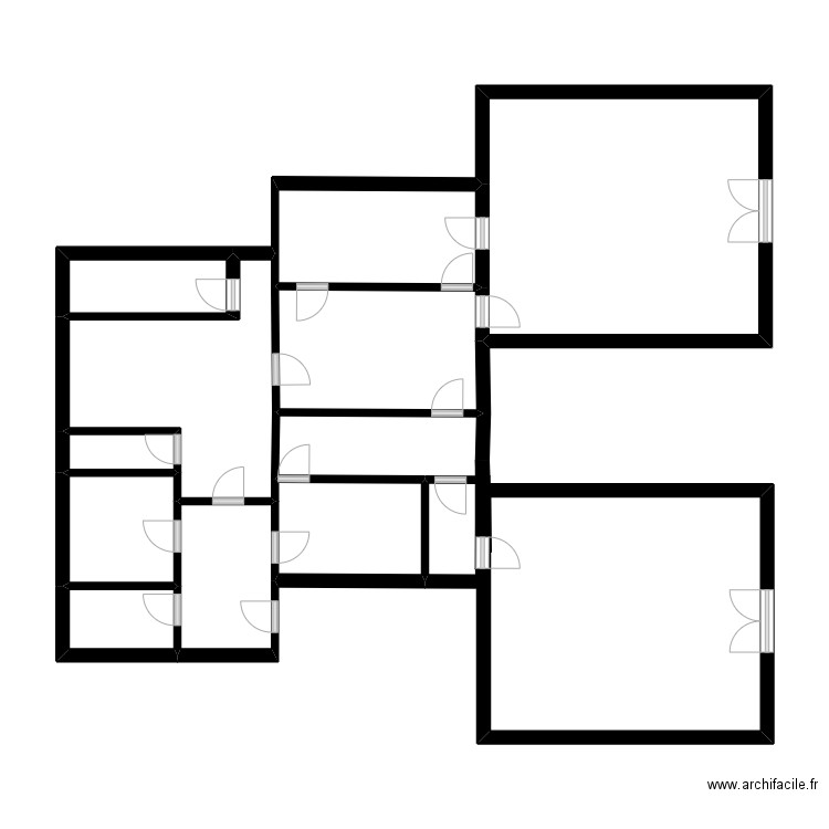 ecole. Plan de 13 pièces et 70 m2
