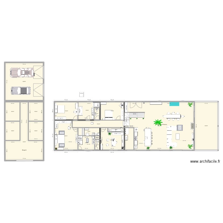 Villa Tarzan 36 test. Plan de 23 pièces et 605 m2