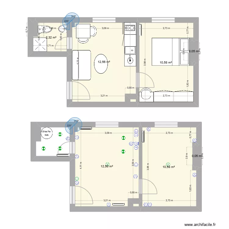 39B bis. Plan de 7  et 49 m²