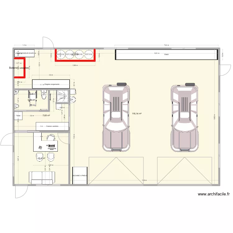 AMENAGEMENT ATELIER STEPH. Plan de AMENAGEMENT ATELIER STEPH. Plan de