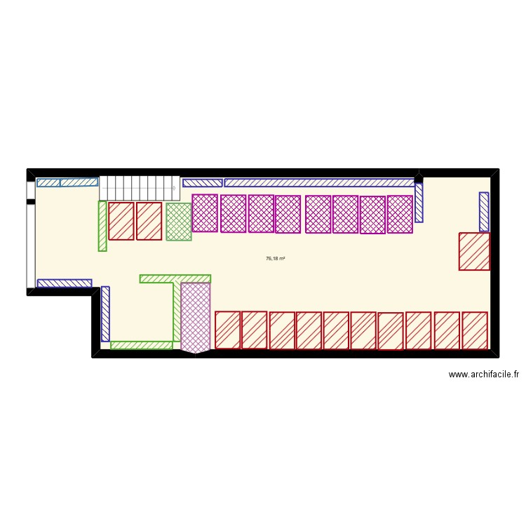 map depot cos. Plan de 1 pièce et 76 m2