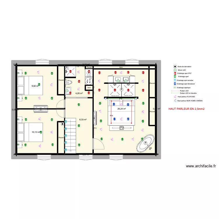 festigny 1 &eacute;tage MUSIQUE. Plan de 