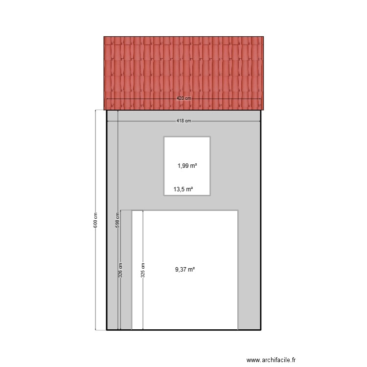 DANILOVIC FACADE AVANT EXISTANTE 2. Plan de 3 pièces et 27 m2