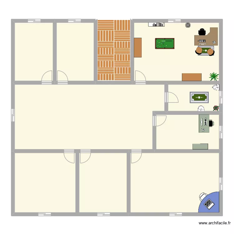 1er &eacute;tage. Plan de 9  et 203 m²