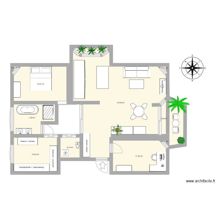 PLAN 3. Plan de 11 pièces et 96 m2