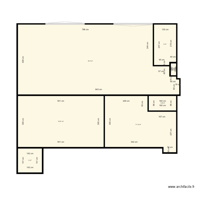 gambetta rdc t3. Plan de 7 pièces et 67 m2