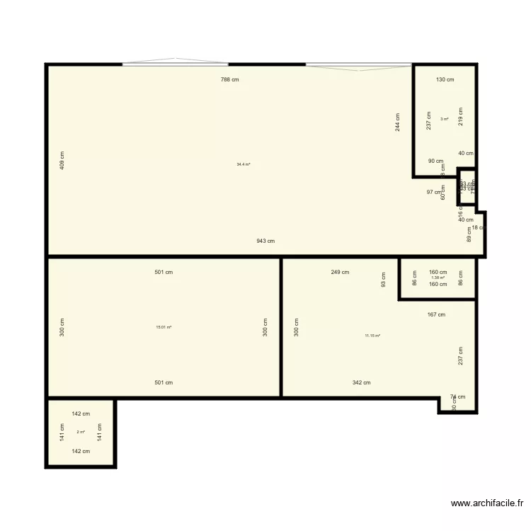 gambetta rdc t3. Plan de 0 pièce et 0 m2