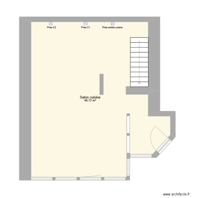 Maison Arc. Plan de 1 pièce et 49 m2