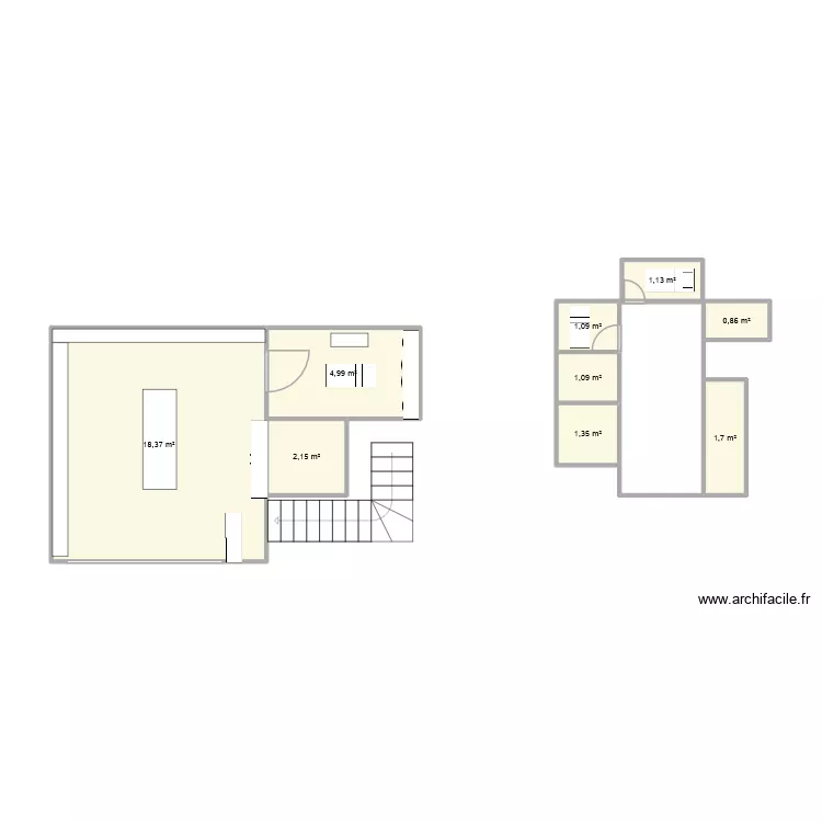 yves. Plan de 9 et 33 m² yves. Plan de 9 et 33 m²