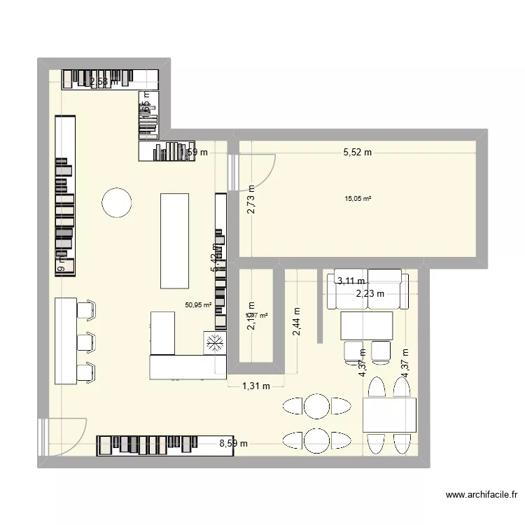 projet cave 2. Plan de 3  et 68 m²