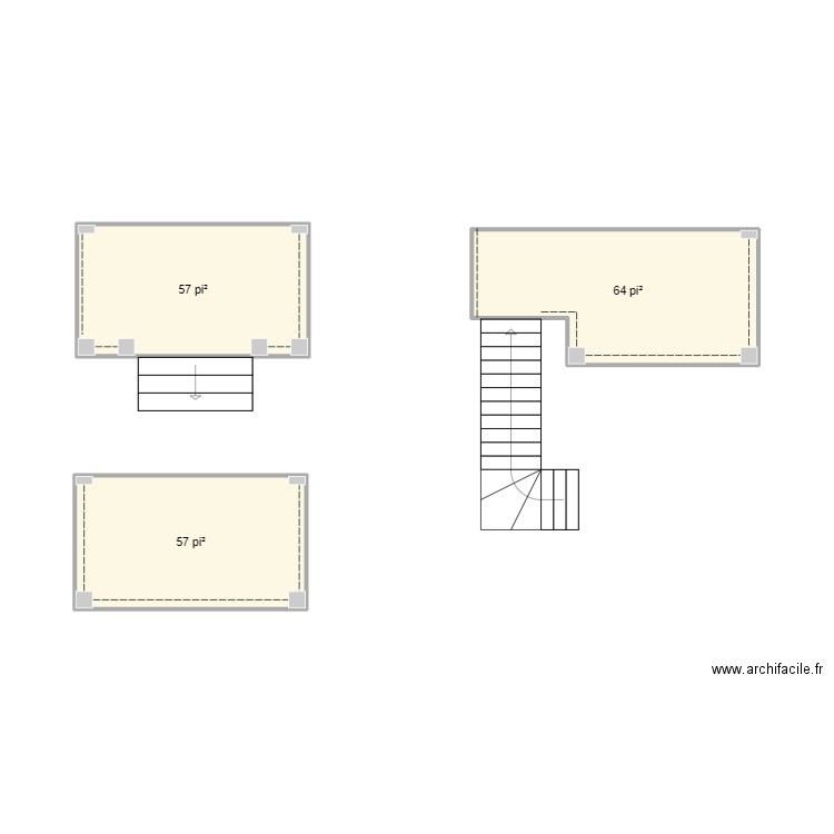 6731 ave chateau. Plan de 3 pièces et 17 m2