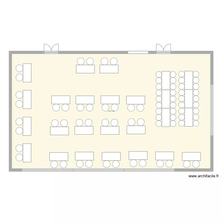 sa&eacute;on. Plan de 1 pièce et 218 m²