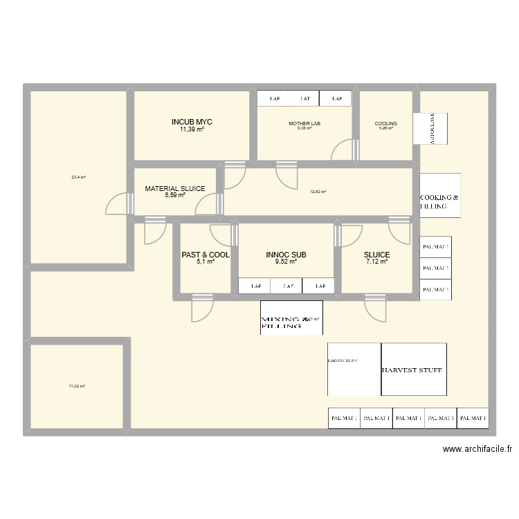 HOTEL 2. Plan de 11 pièces et 199 m2